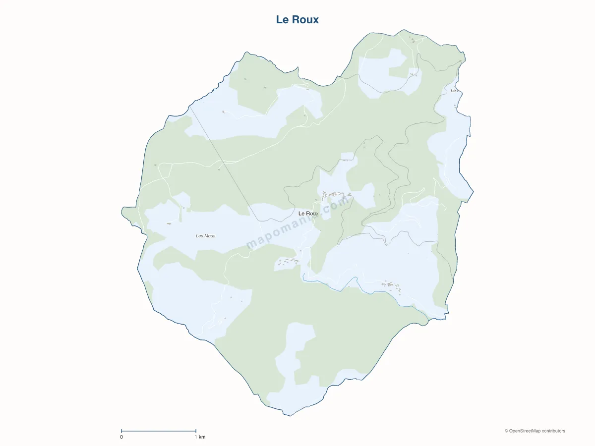 Carte de Le Roux à personnaliser