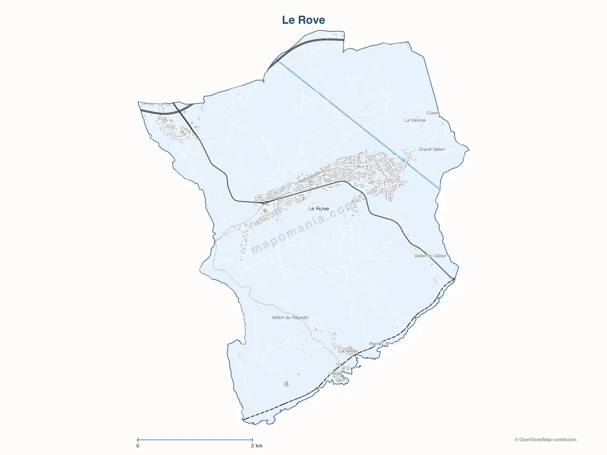 Carte de Le Rove à personnaliser