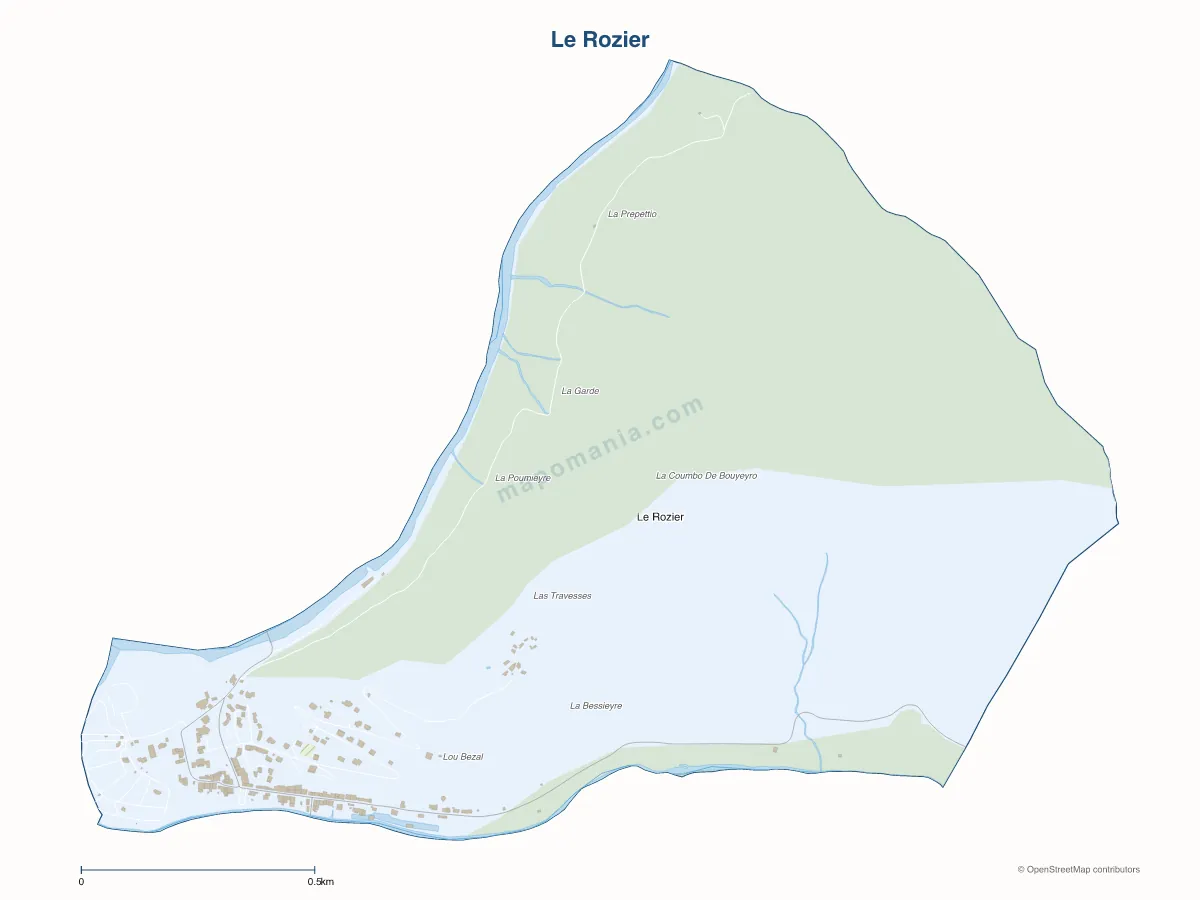 Carte de Le Rozier à personnaliser