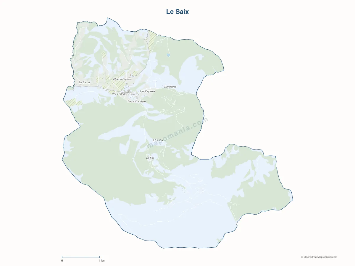 Carte de Le Saix à personnaliser