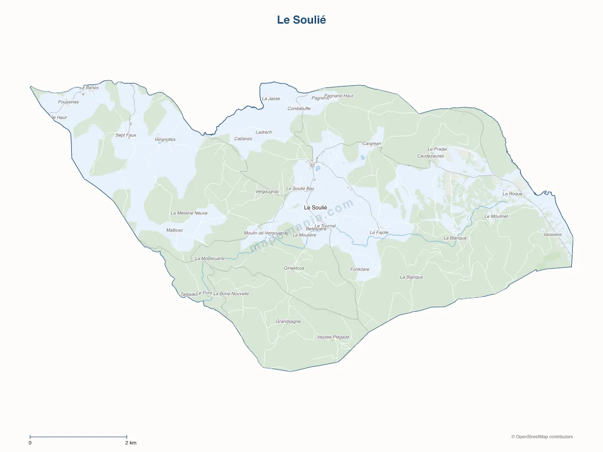 Carte de Le Soulié à personnaliser