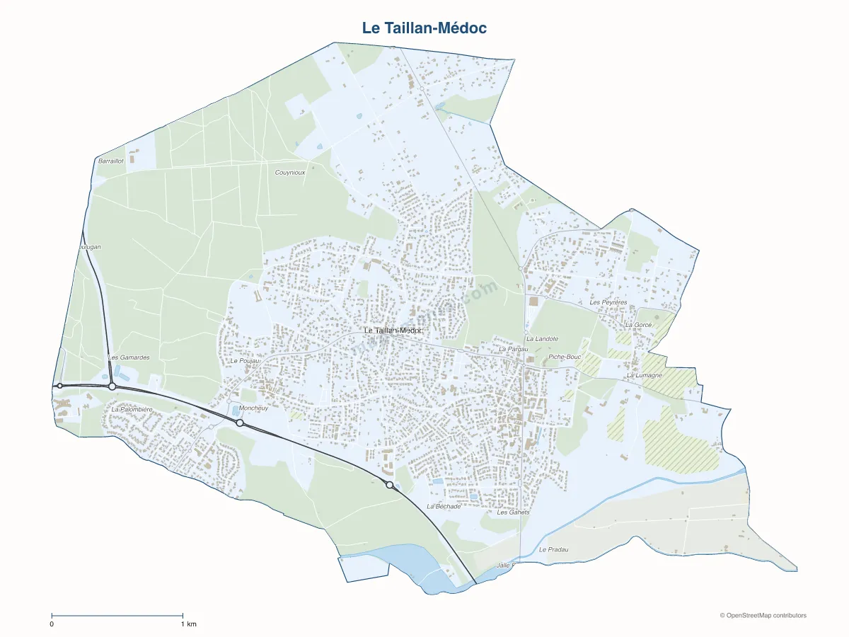 Carte de Le Taillan-Médoc à personnaliser