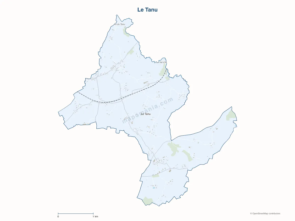 Carte de Le Tanu à personnaliser