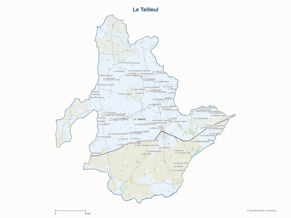 Carte de Le Teilleul à personnaliser