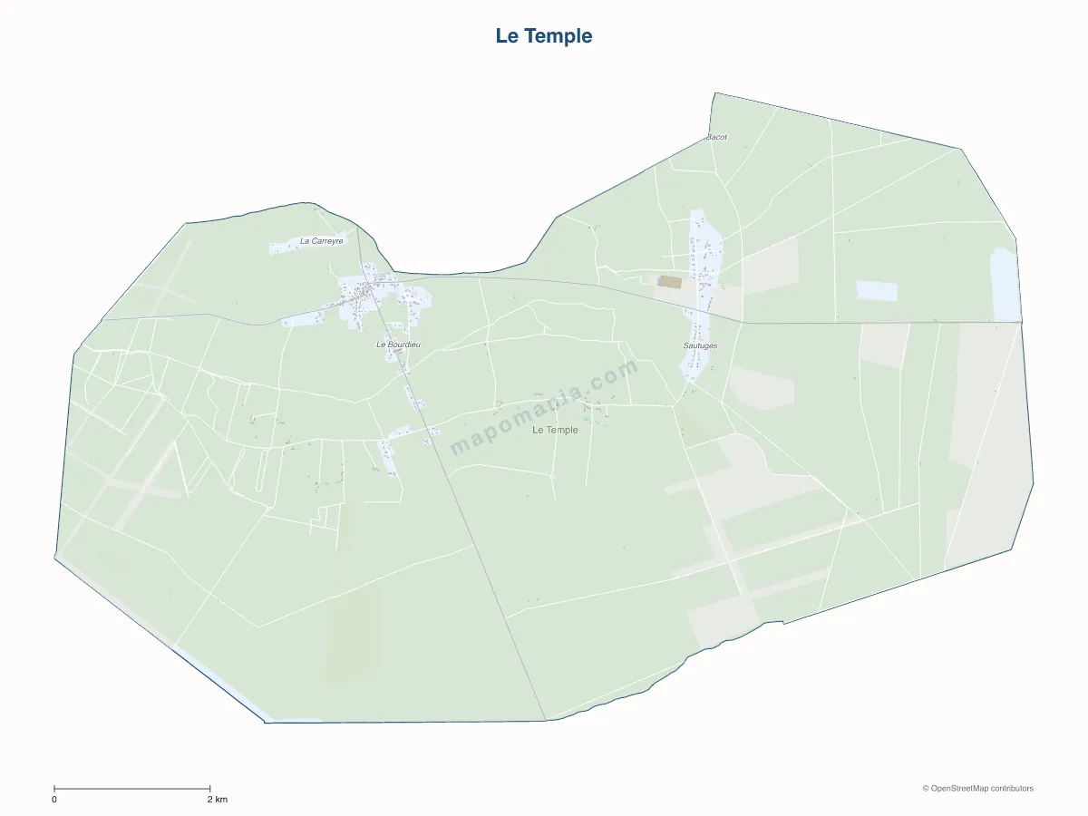 Carte de Le Temple à personnaliser
