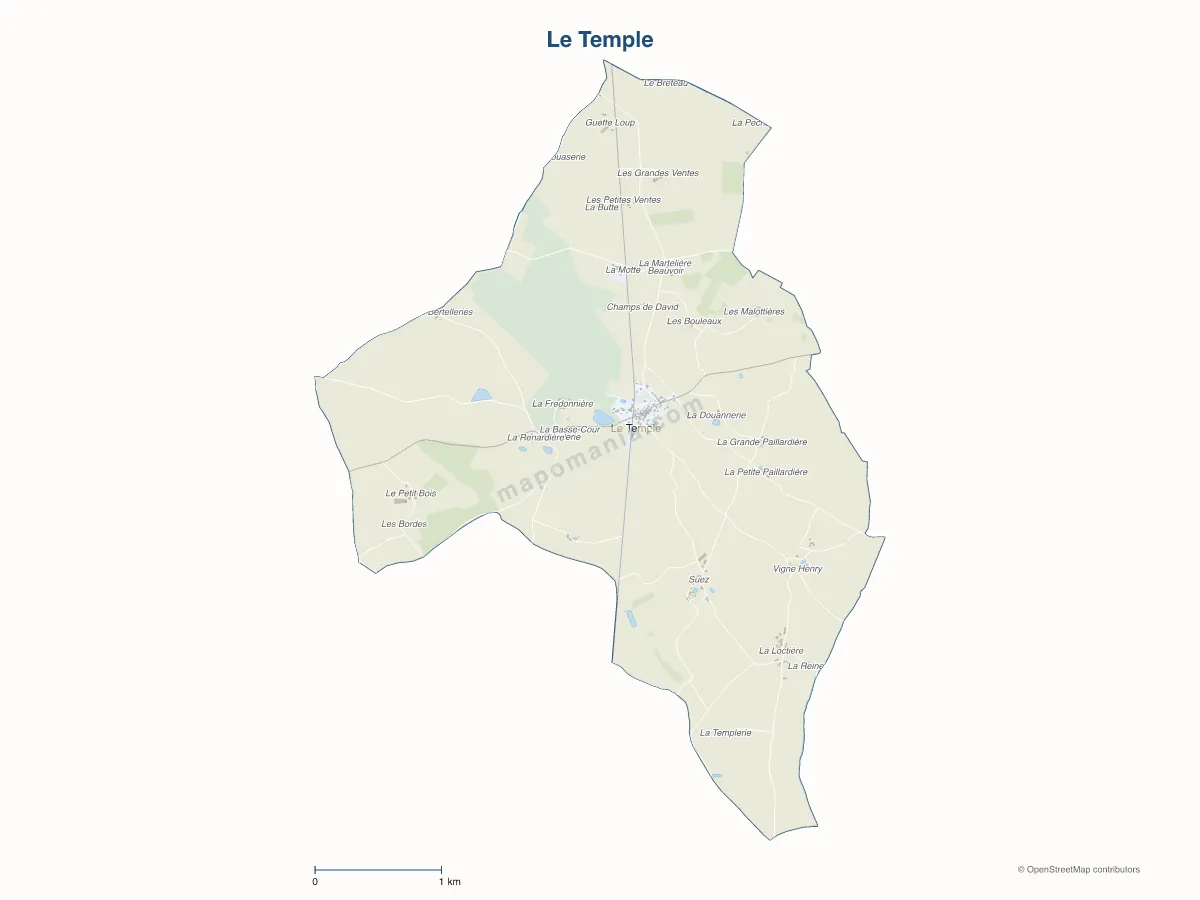 Carte de Le Temple à personnaliser