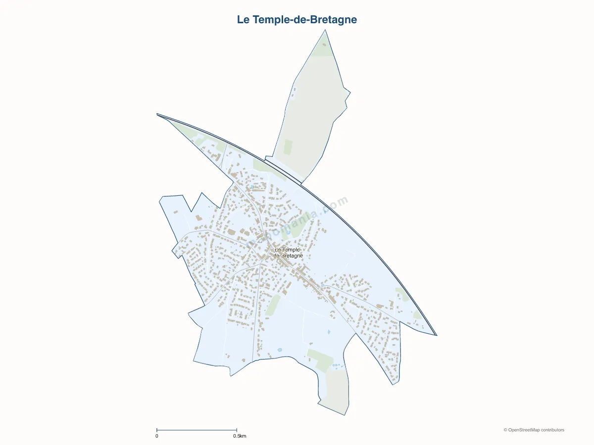 Carte de Le Temple-de-Bretagne à personnaliser