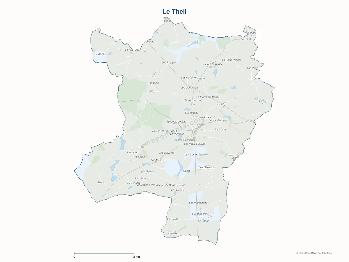 Carte de Le Theil à personnaliser