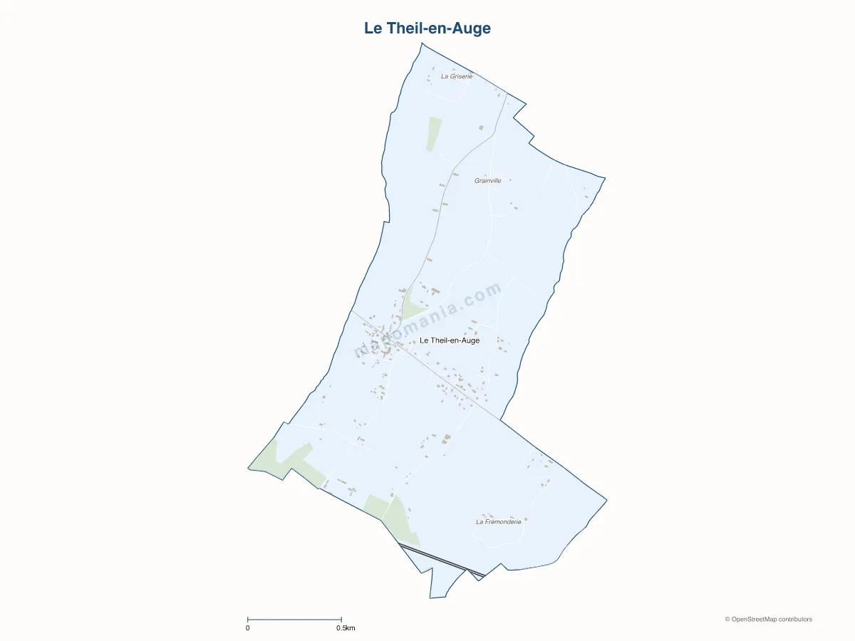 Carte de Le Theil-en-Auge à personnaliser