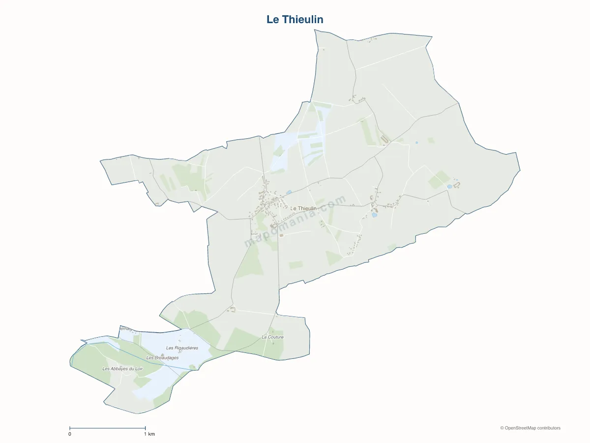 Carte de Le Thieulin à personnaliser