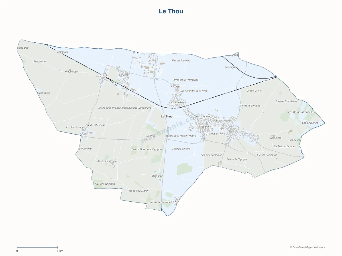 Carte de Le Thou à personnaliser