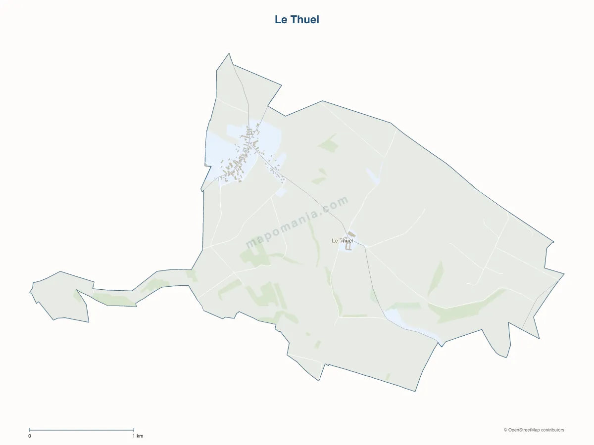Carte de Le Thuel à personnaliser