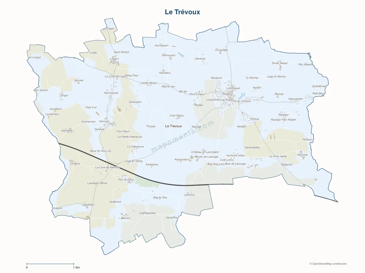 Carte de Le Trévoux à personnaliser