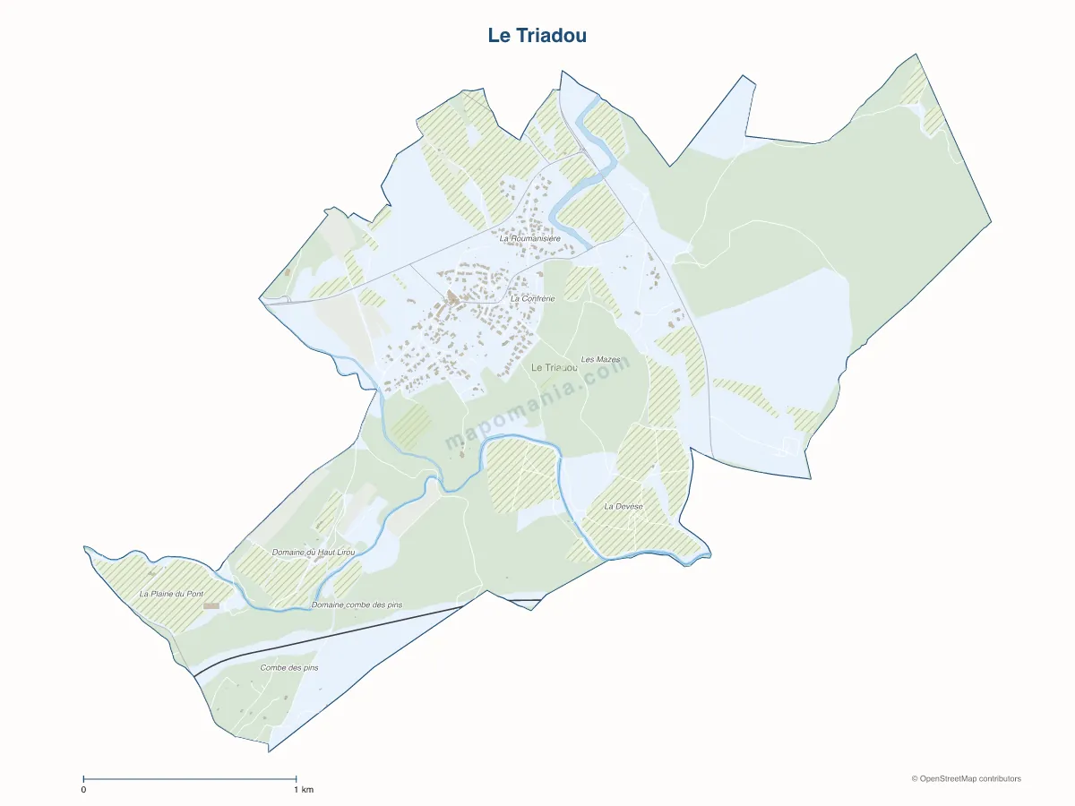 Carte de Le Triadou à personnaliser
