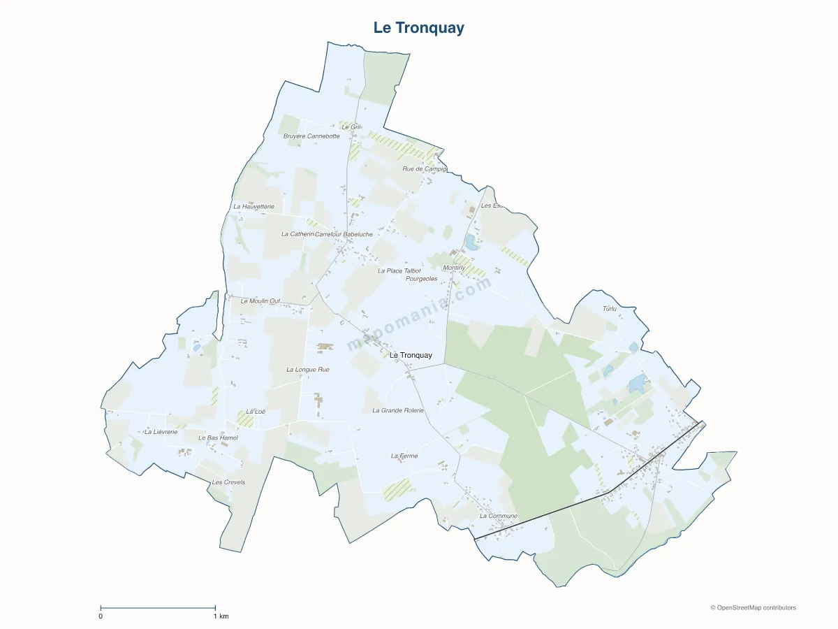 Carte de Le Tronquay à personnaliser