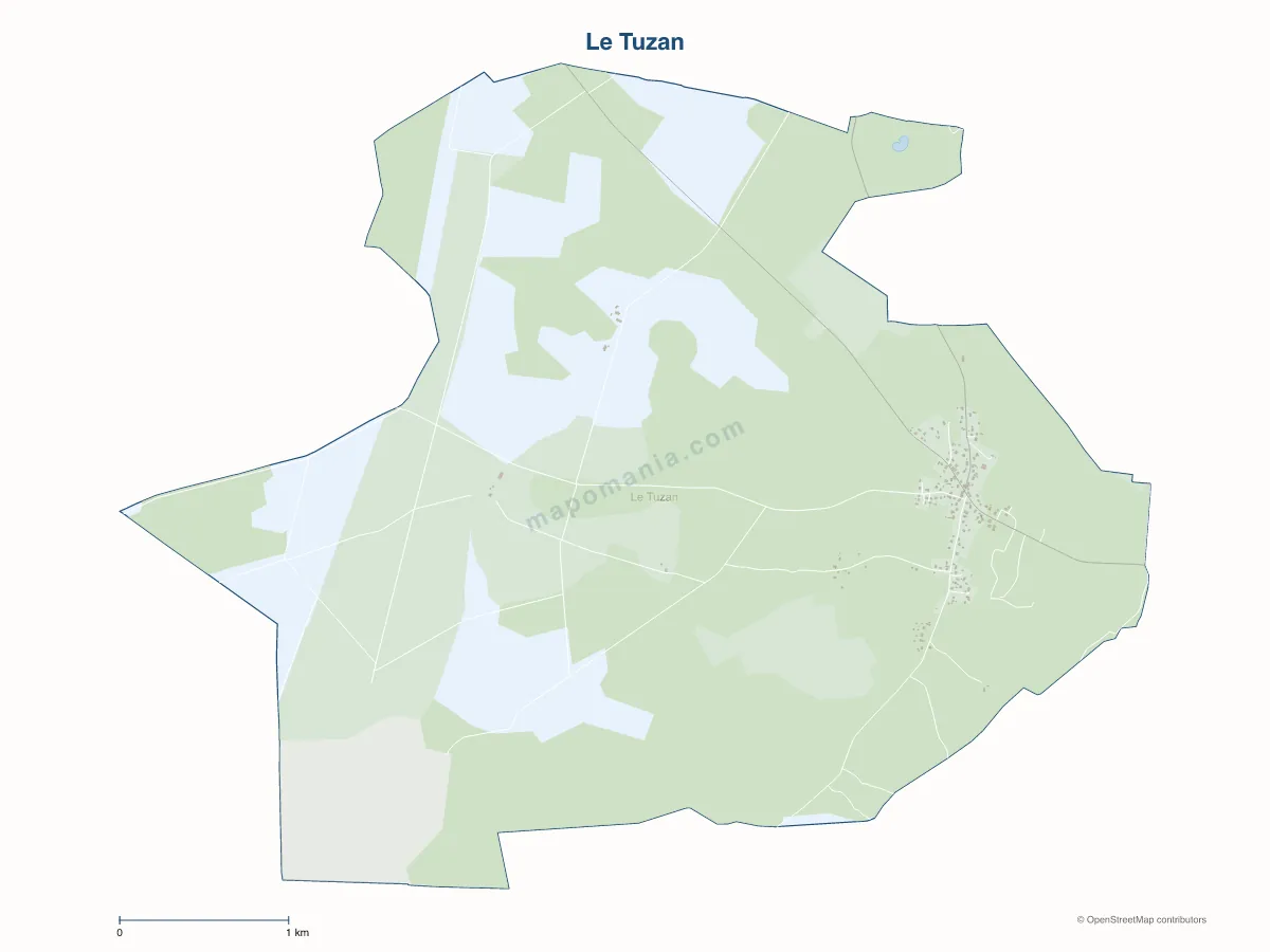 Carte de Le Tuzan à personnaliser
