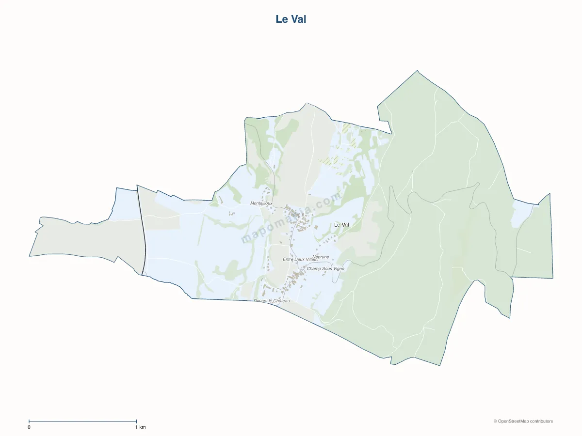 Carte de Le Val à personnaliser