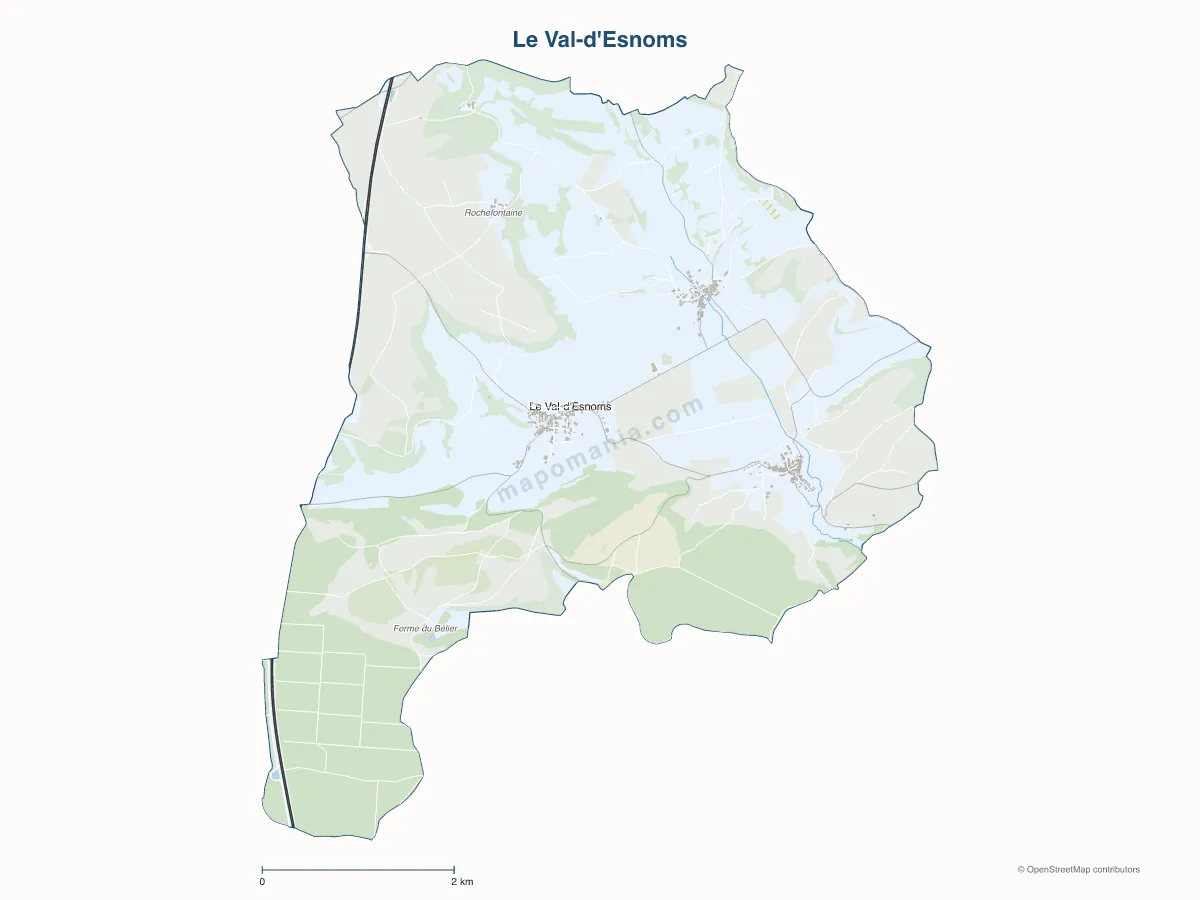 Carte de Le Val-d'Esnoms à personnaliser