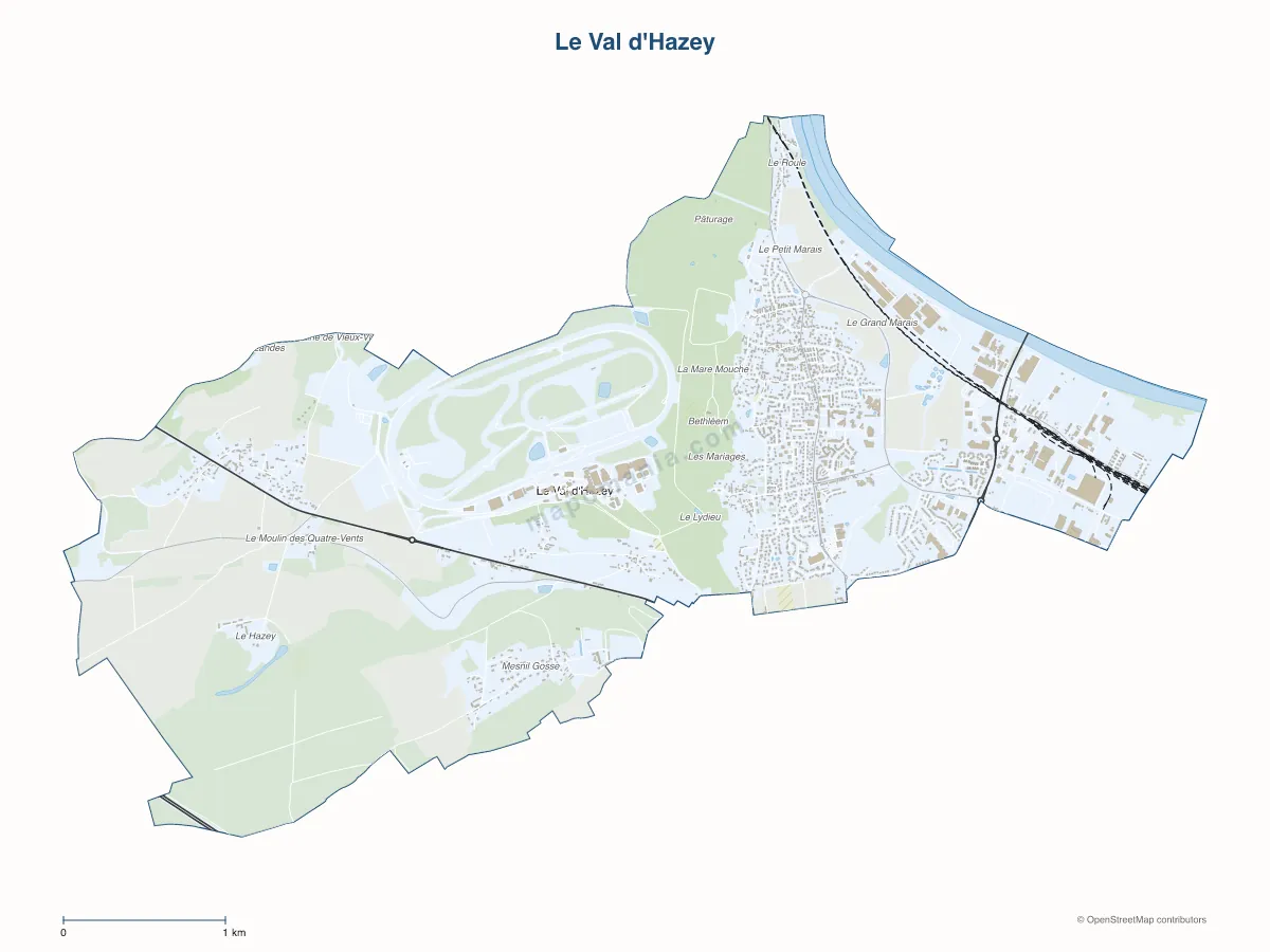 Carte de Le Val d'Hazey à personnaliser