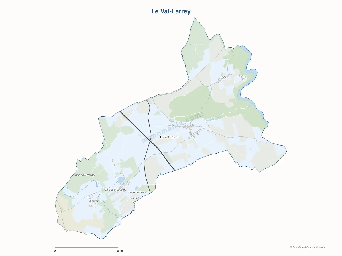Carte de Le Val-Larrey à personnaliser