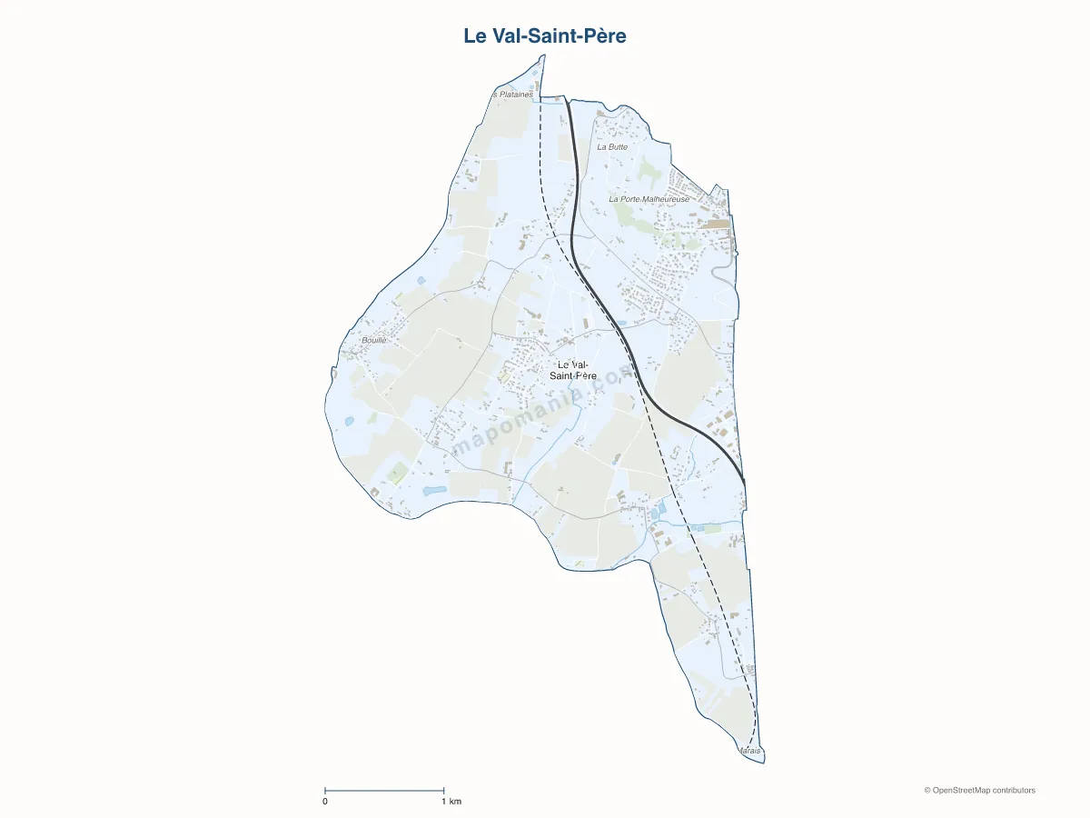 Carte de Le Val-Saint-Père à personnaliser