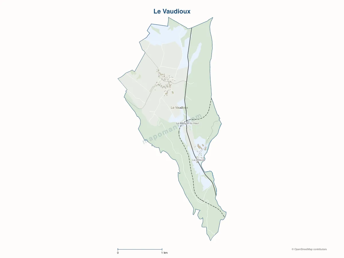 Carte de Le Vaudioux à personnaliser