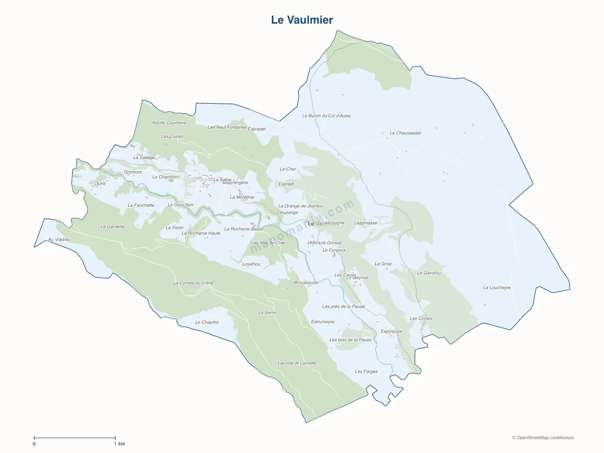 Carte de Le Vaulmier à personnaliser