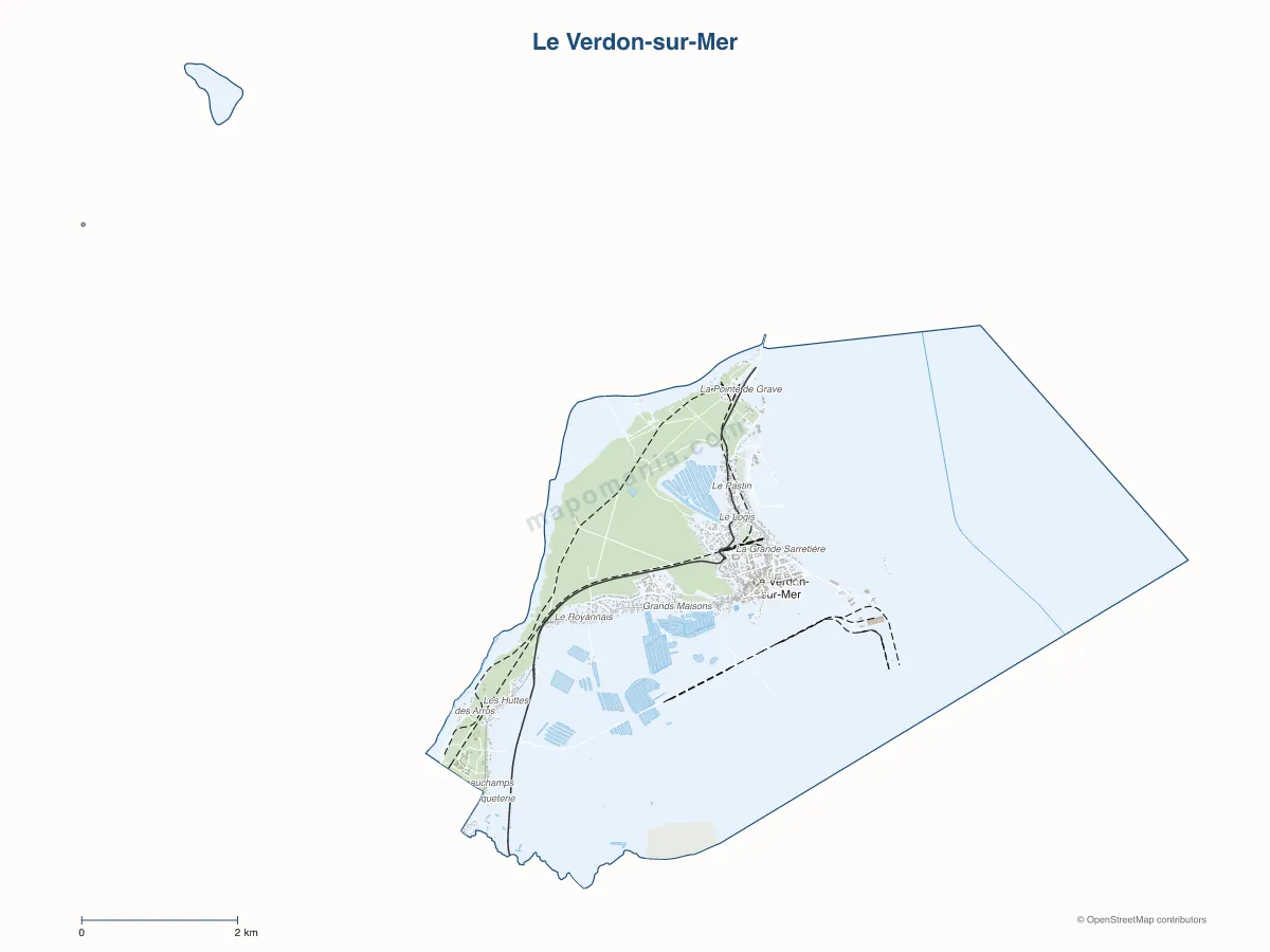 Carte de Le Verdon-sur-Mer à personnaliser