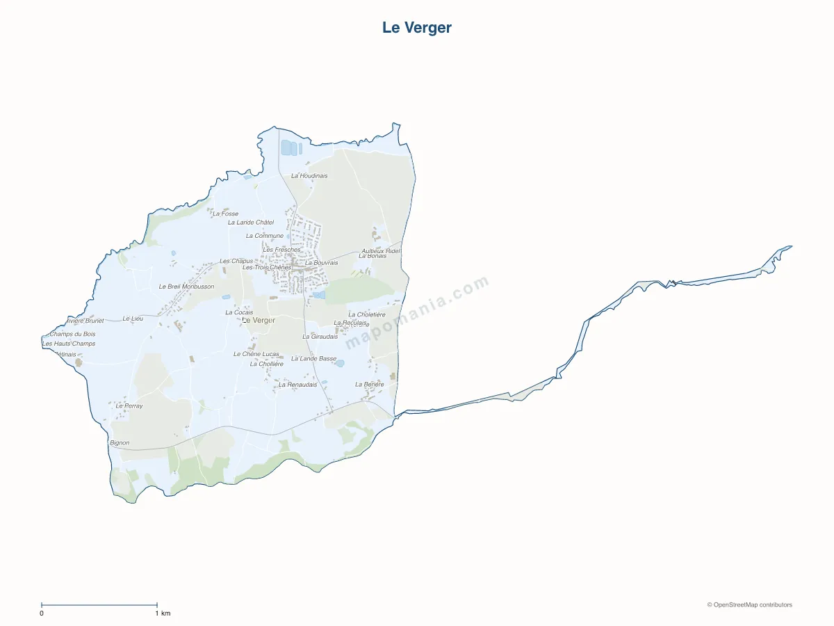 Carte de Le Verger à personnaliser