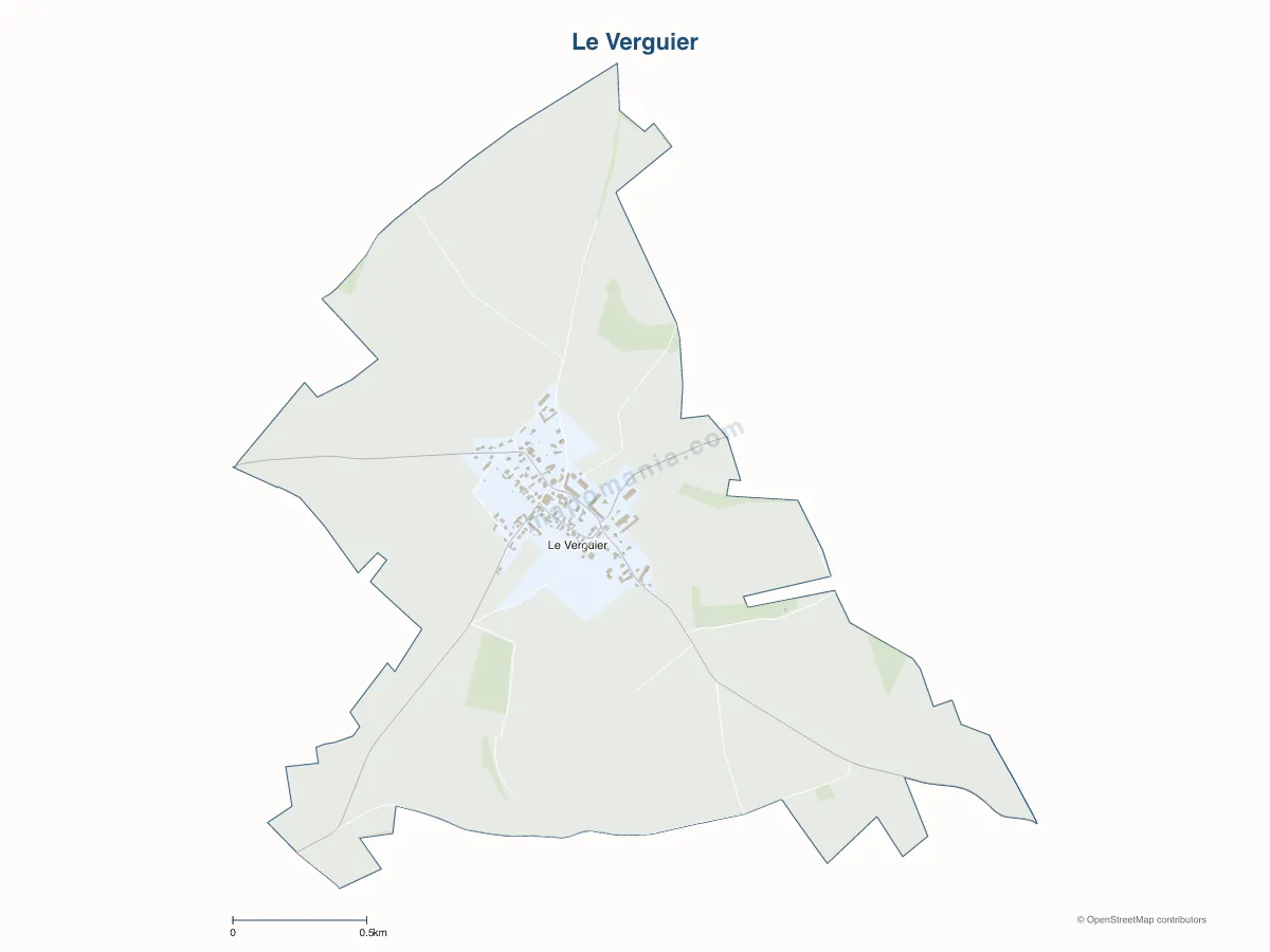 Carte de Le Verguier à personnaliser