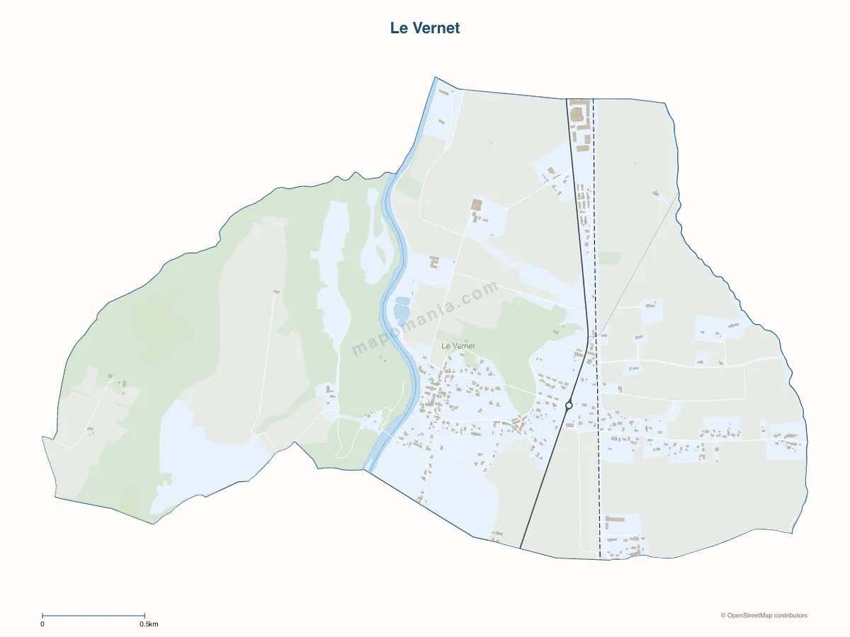 Carte de Le Vernet à personnaliser