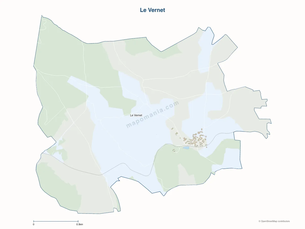 Carte de Le Vernet à personnaliser