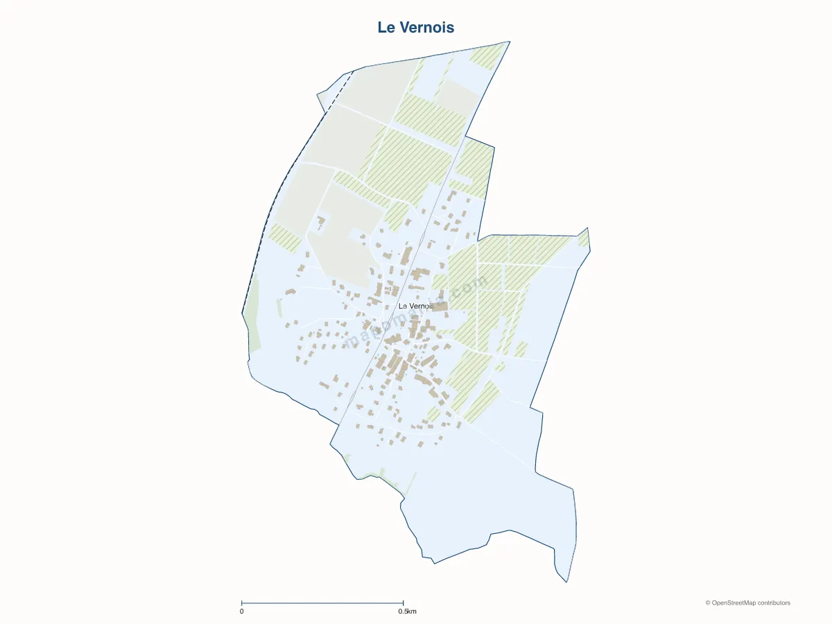 Carte de Le Vernois à personnaliser