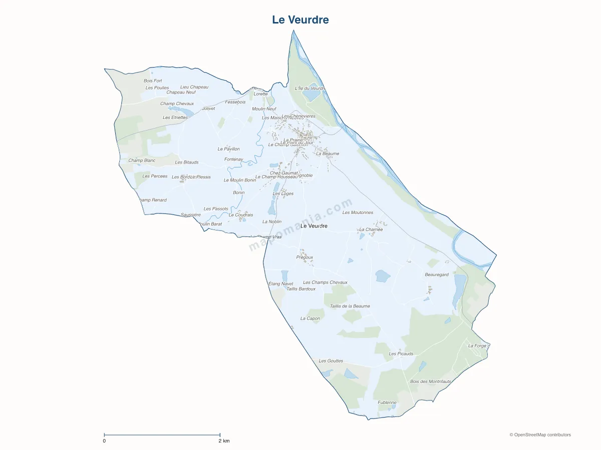 Carte de Le Veurdre à personnaliser