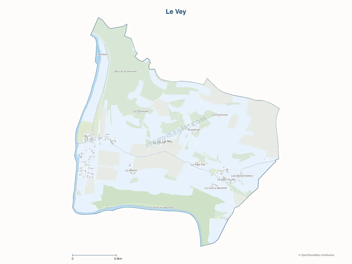 Carte de Le Vey à personnaliser