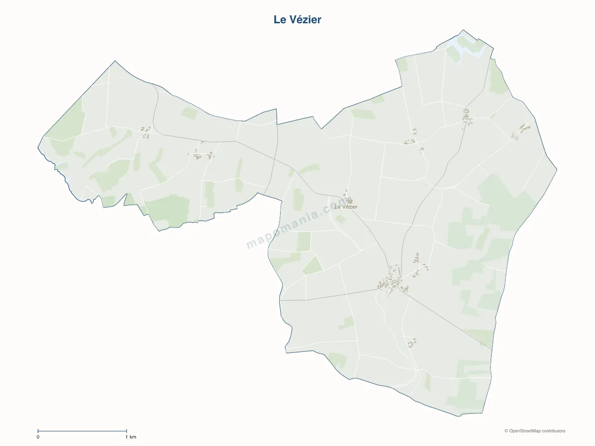 Carte de Le Vézier à personnaliser