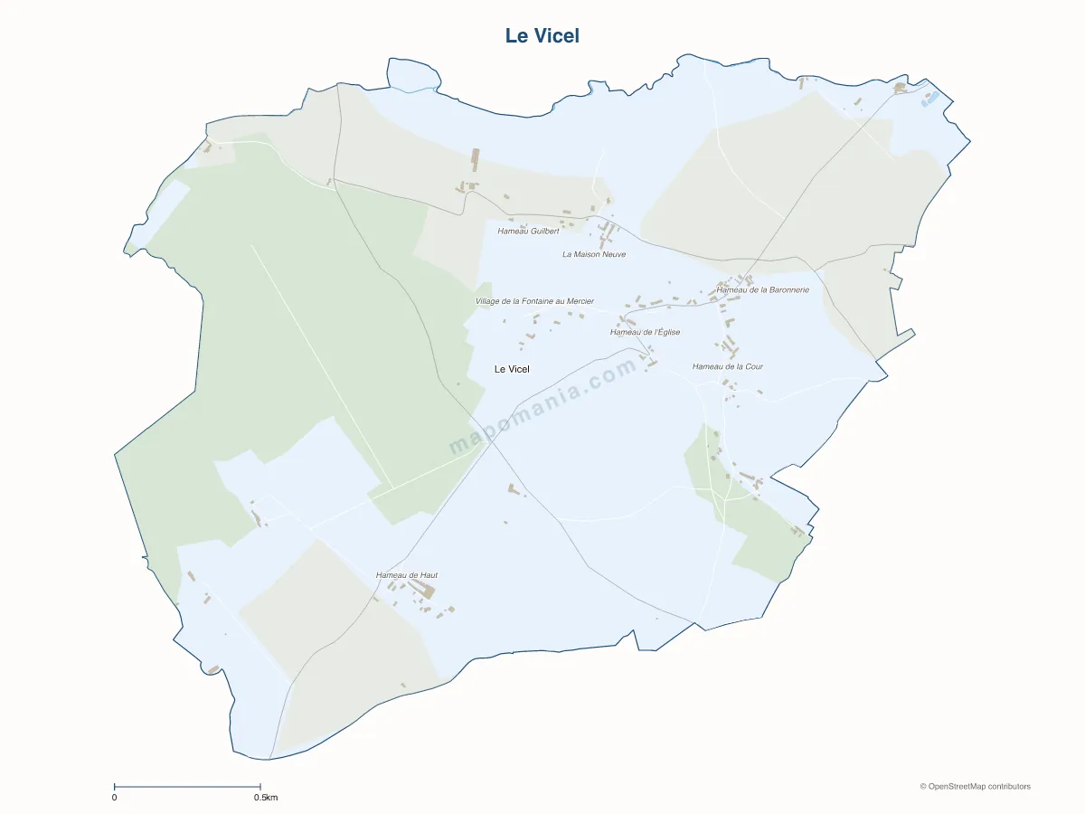Carte de Le Vicel à personnaliser