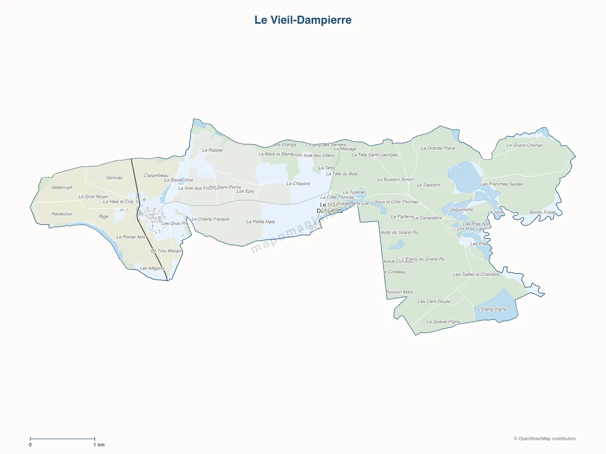 Carte de Le Vieil-Dampierre à personnaliser