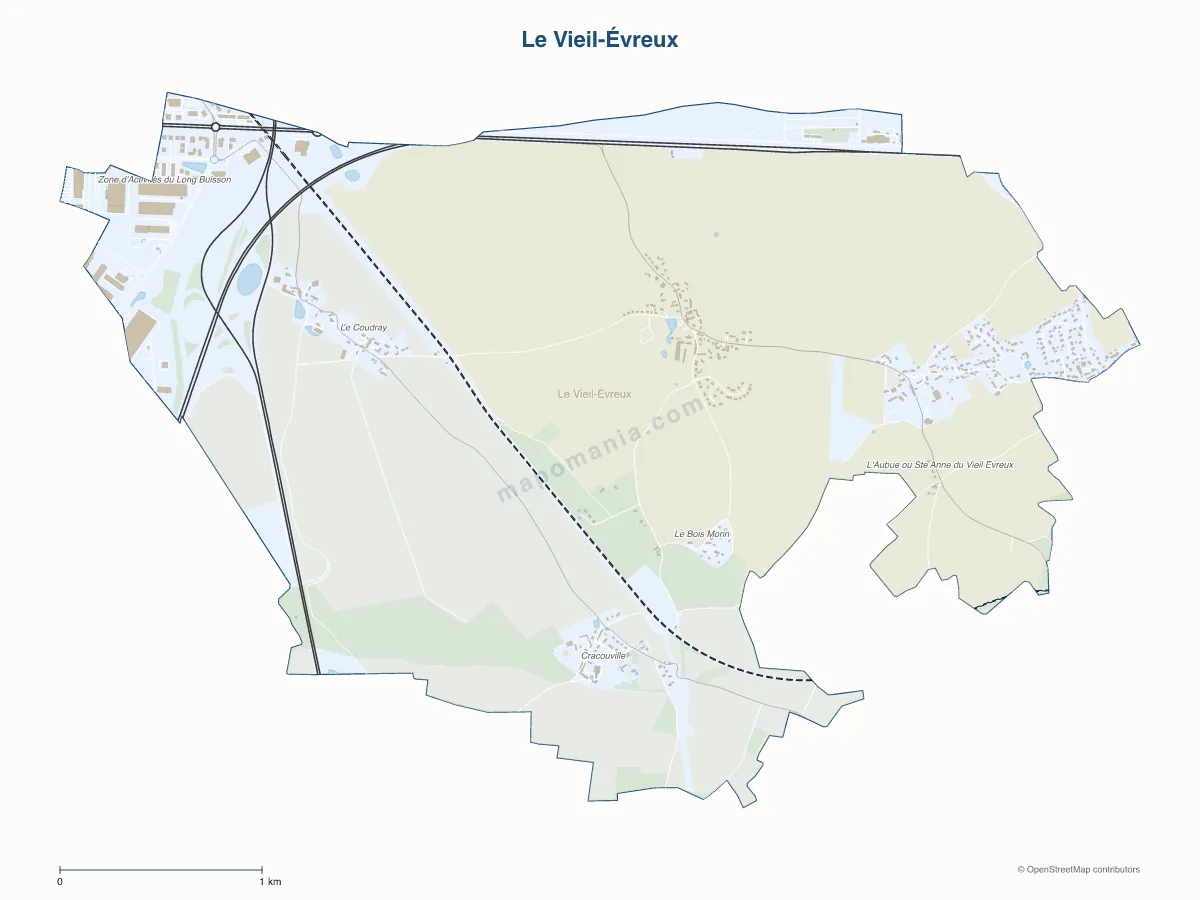 Carte de Le Vieil-Évreux à personnaliser