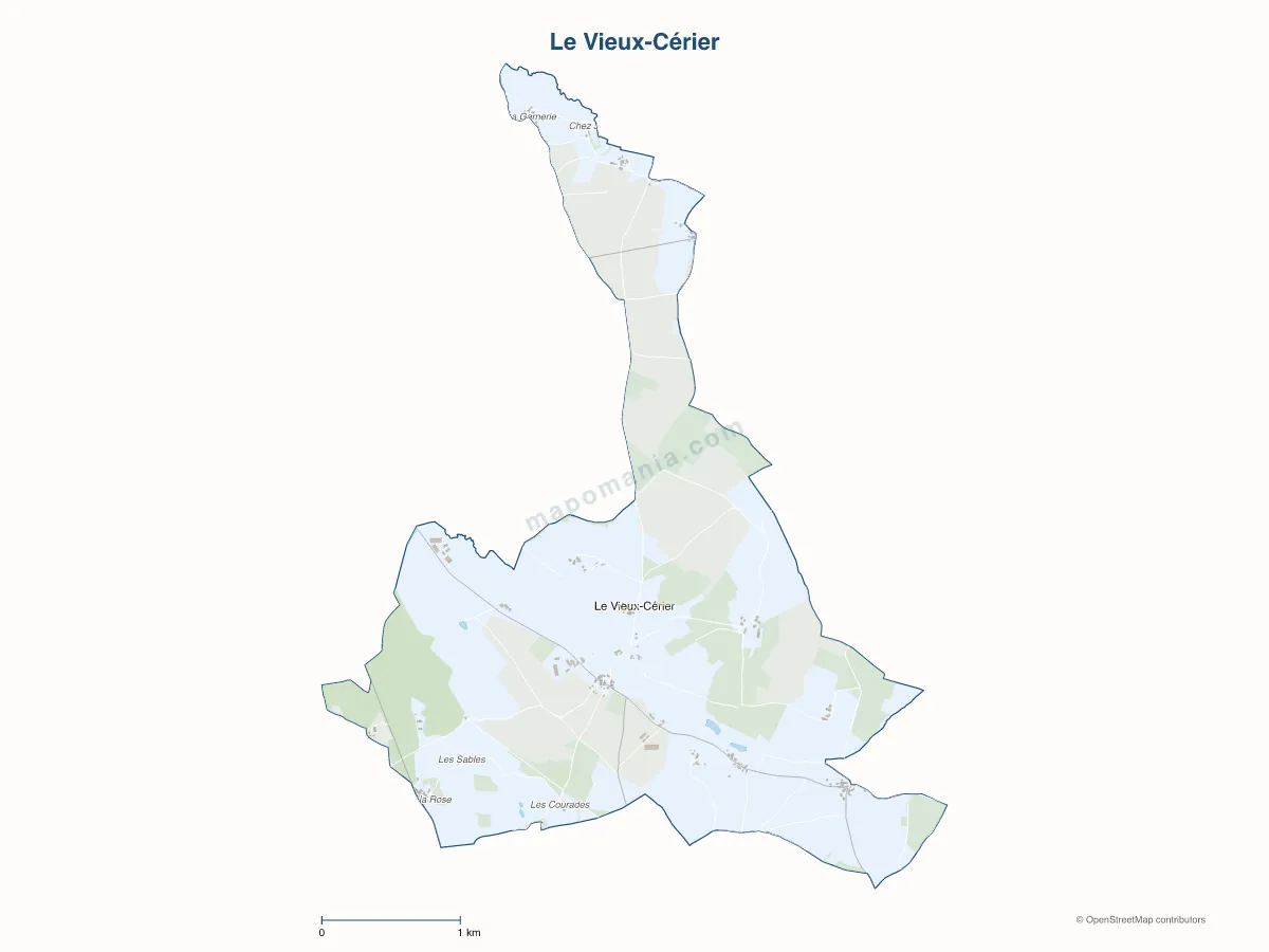 Carte de Le Vieux-Cérier à personnaliser