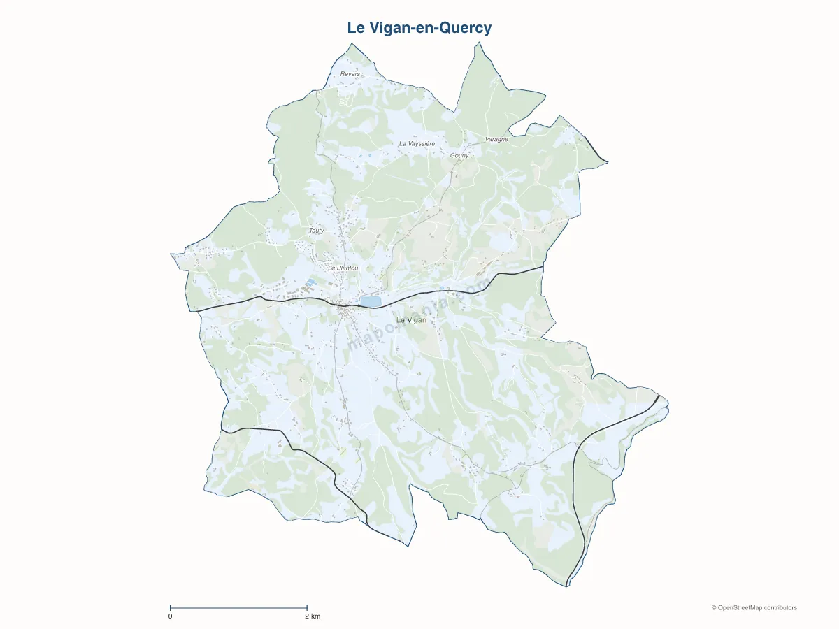 Carte de Le Vigan-en-Quercy à personnaliser