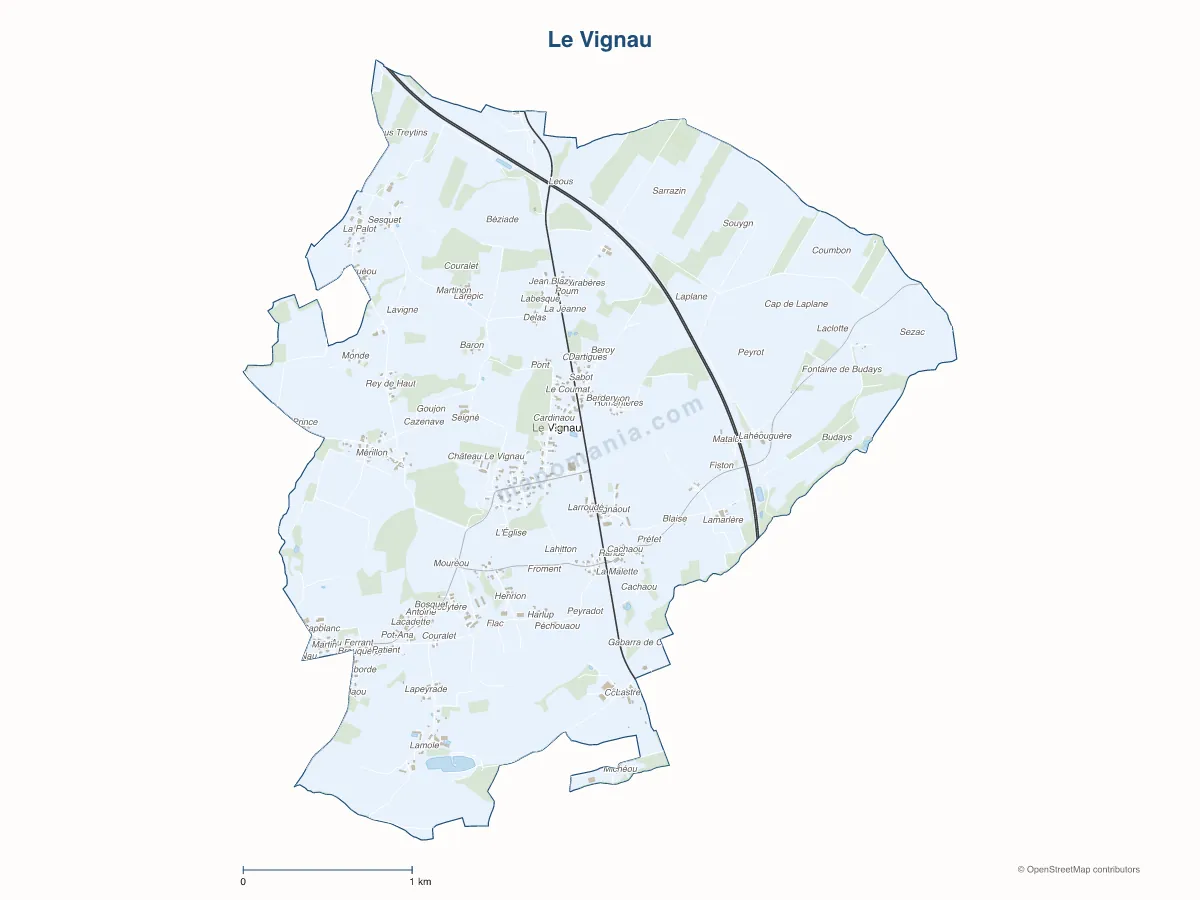 Carte de Le Vignau à personnaliser