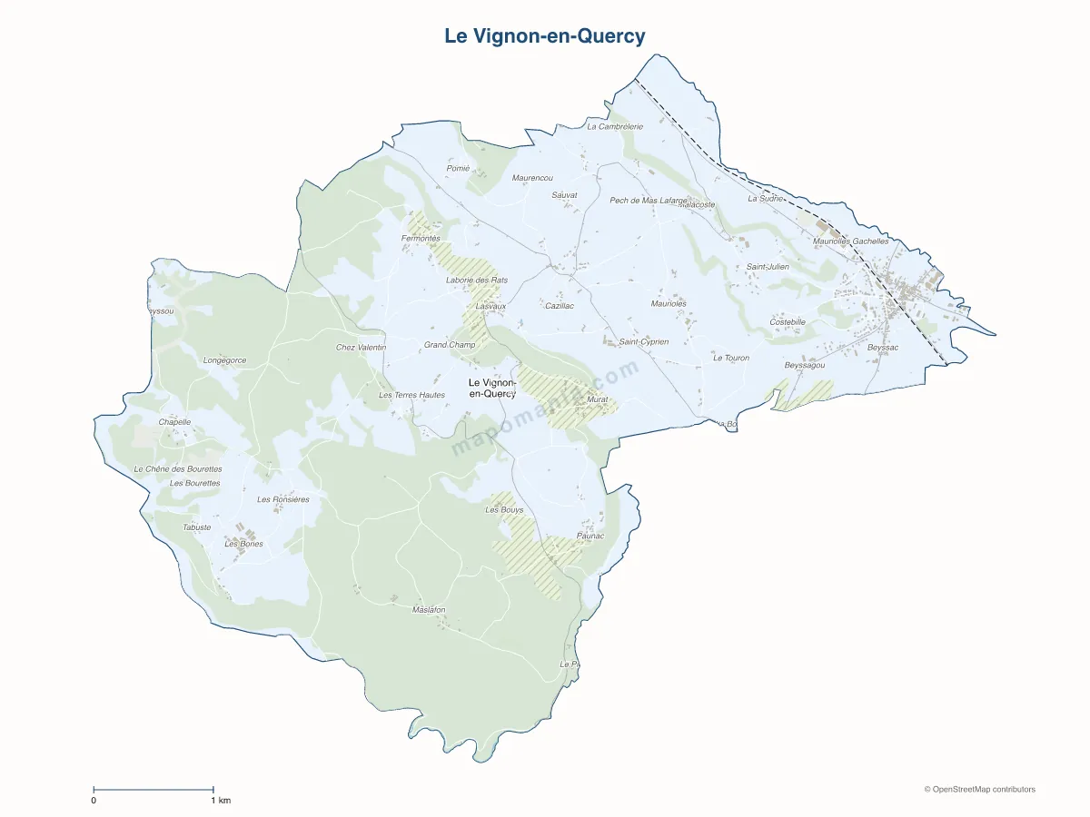Carte de Le Vignon-en-Quercy à personnaliser