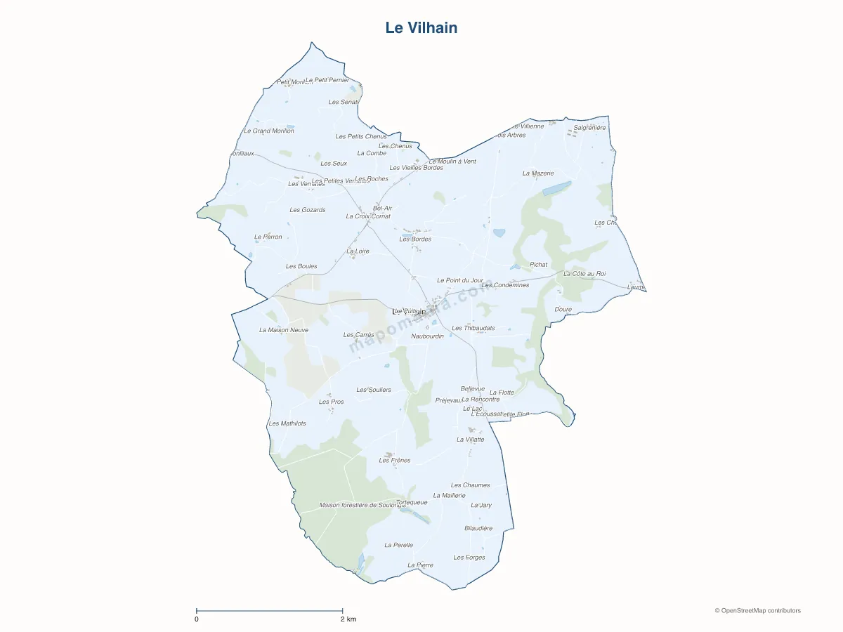 Carte de Le Vilhain à personnaliser