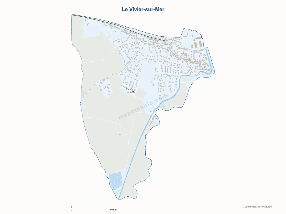 Carte de Le Vivier-sur-Mer à personnaliser