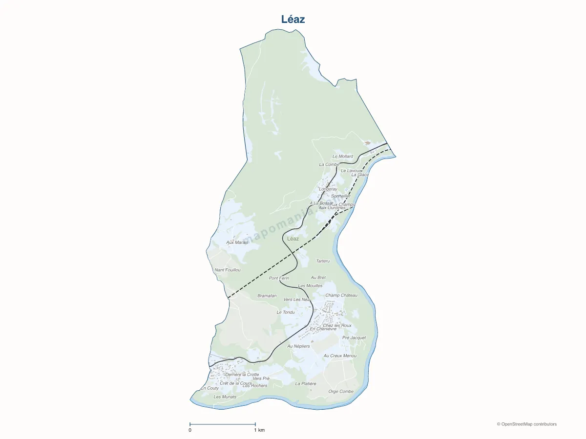 Carte de Léaz à personnaliser