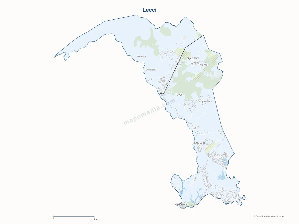 Carte de Lecci à personnaliser