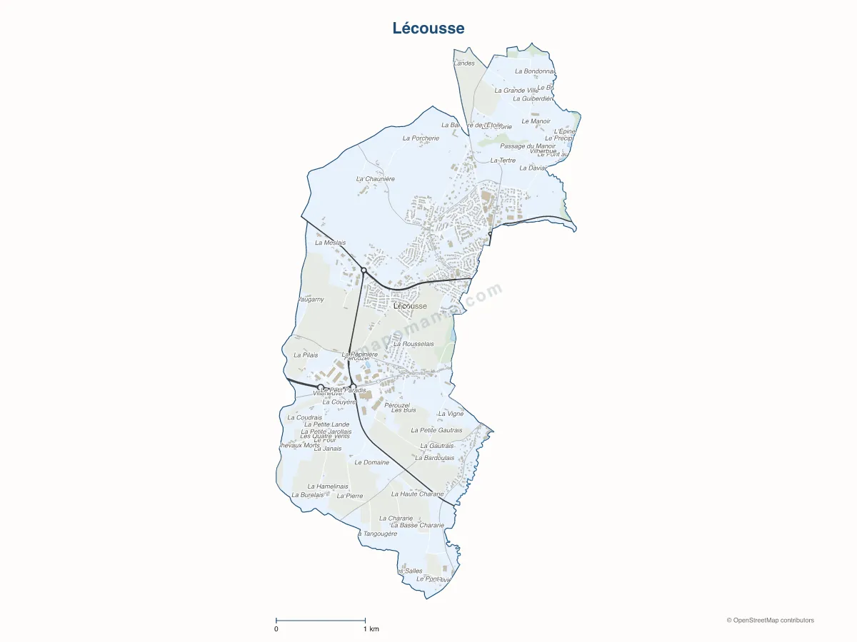 Carte de Lécousse à personnaliser