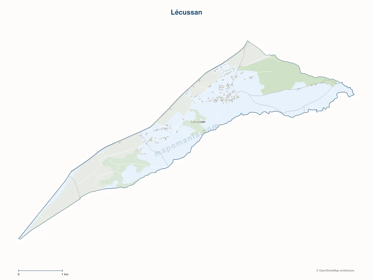 Carte de Lécussan à personnaliser