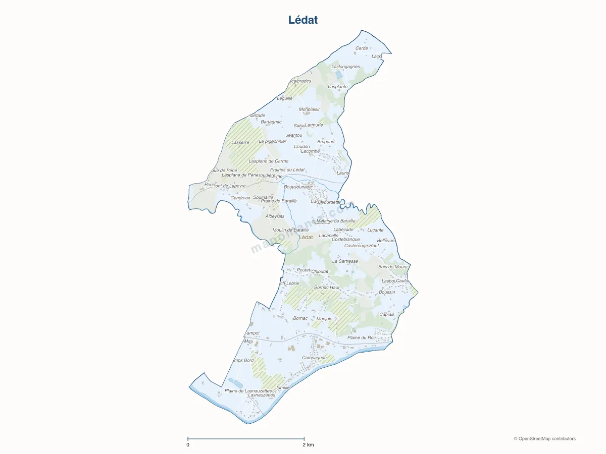 Carte de Lédat à personnaliser